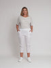 Santorini Cotton Capri Pant -  White