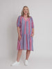 Bloom Stripe Print Dress - Indigo Pink
