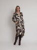 Venice Print Button Though Dress - Espresso Multi