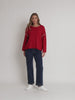 Rouge Contrast Stitch Knit - Red