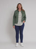 Military Style Denim Jacket - Khaki