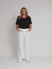 Carpenter Stretch Wide Leg Pull On Denim Jean - Ivory
