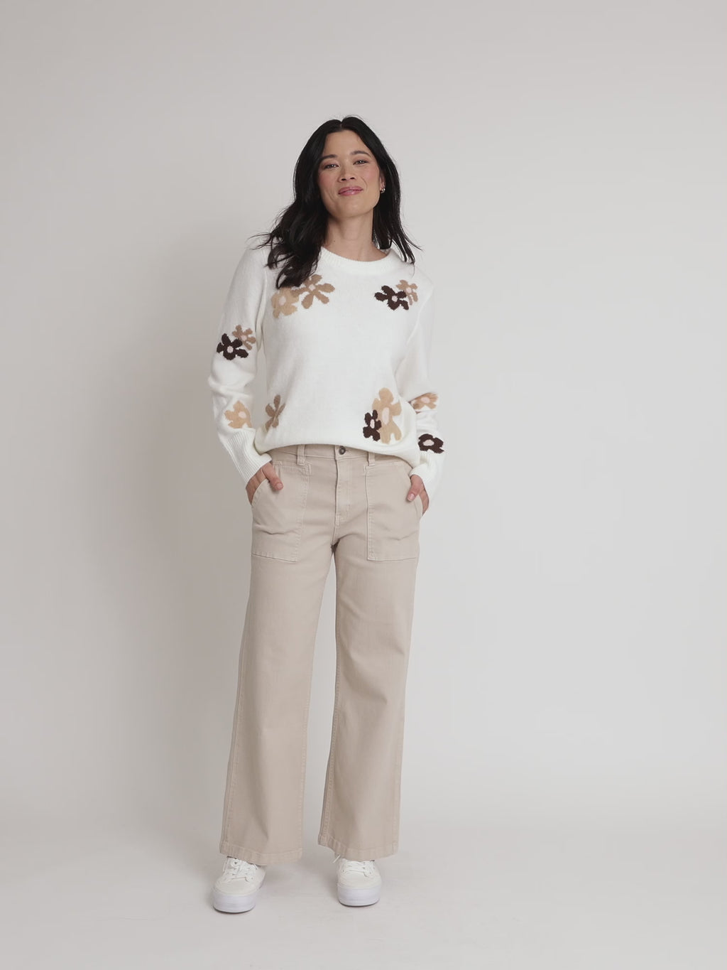 Chelsea Flower Knit - Floral Ivory rc&co