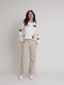 Chelsea Flower Knit - Floral Ivory rc&co