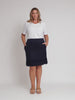 Mimi Linen Ruffle Hem Skirt - Navy