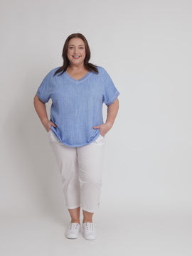Sienna Top - Washed Blue rc&co