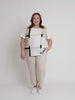 Geometric Print Top - White/Navy