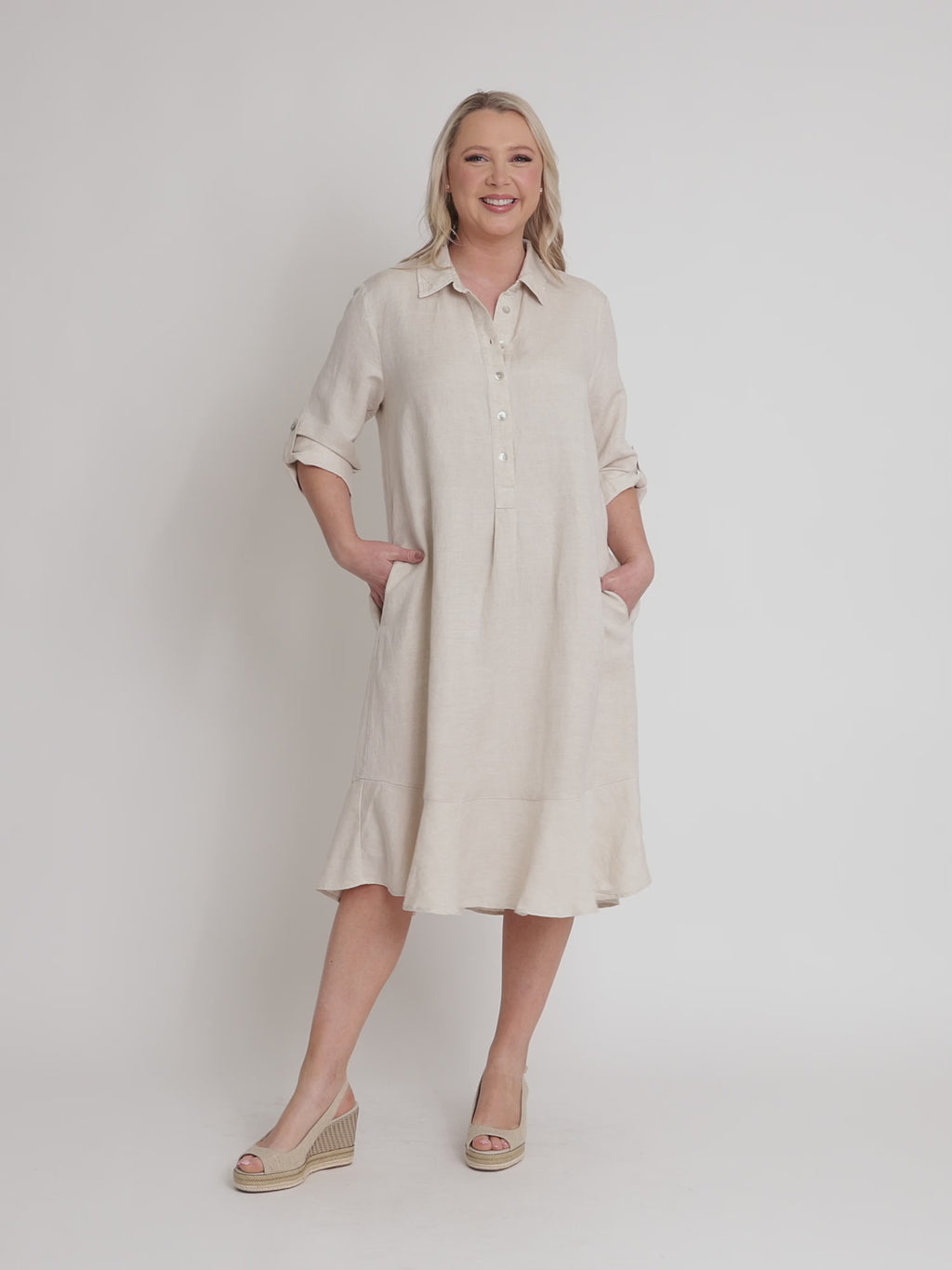 Lino Montana Dress - Natural rc&co