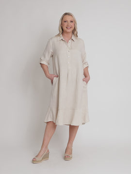 Lino Montana Dress - Natural rc&co