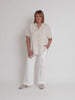 Lino Embroidered Shirt - Natural/White RC&CO