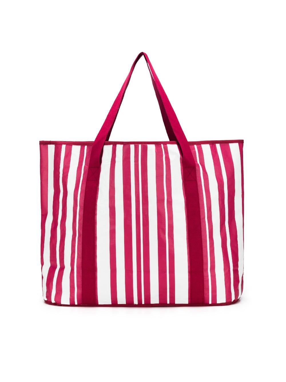 Sabbia Beach Bag Large Pink Stripe - Main Image