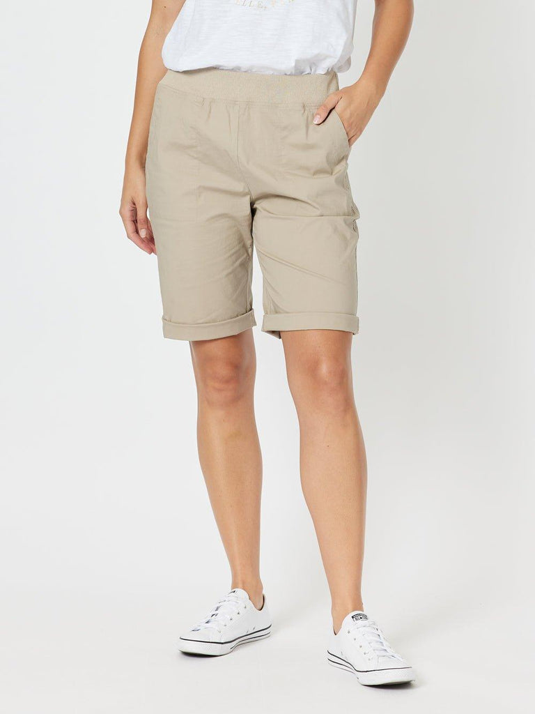 Santorini Cotton Pull On Short - Natural - RC & Co