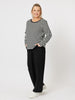 Sarah Stripe Long Sleeve Top - Black - RC & Co