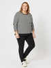 Sarah Stripe Long Sleeve Top - Black - RC & Co
