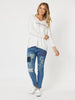 Sofia Patch Slim Leg Jean - Denim - RC & Co