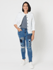 Sofia Patch Slim Leg Jean - Denim - RC & Co