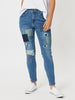 Sofia Patch Slim Leg Jean - Denim - RC & Co