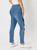 Sofia Patch Slim Leg Jean - Denim - RC & Co