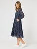 Sorrento Spot Button Dress - Navy/White - RC & Co