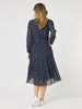 Sorrento Spot Button Dress - Navy/White - RC & Co