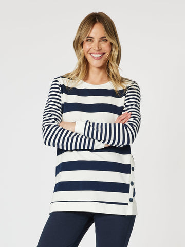 Sorrento Stripe Top - Navy/White - RC & Co