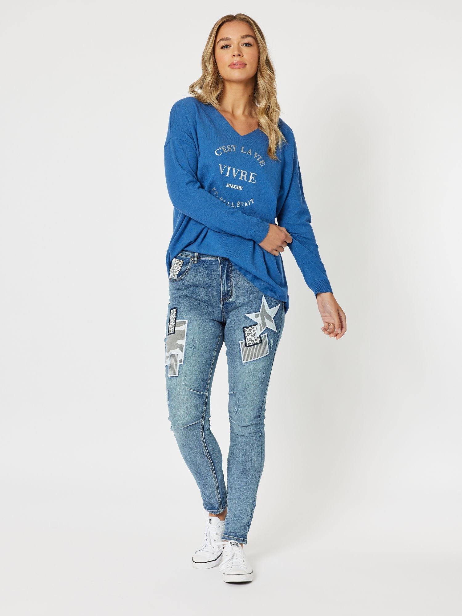 Needles Assorted Patches Straight Jean Indigo | Cultizm