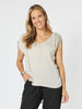 Traveller Luxe V Neck Top - Champagne - RC & Co