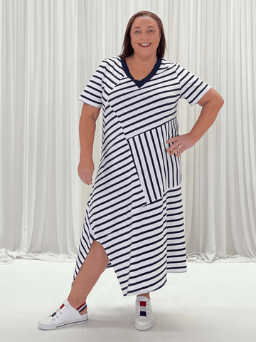 Vice Versa Spliced Dress - Navy/White - RC & Co